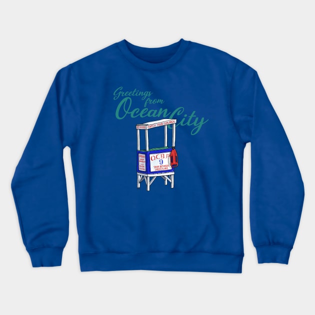 Greetings from Ocean City Crewneck Sweatshirt by mcillustrator